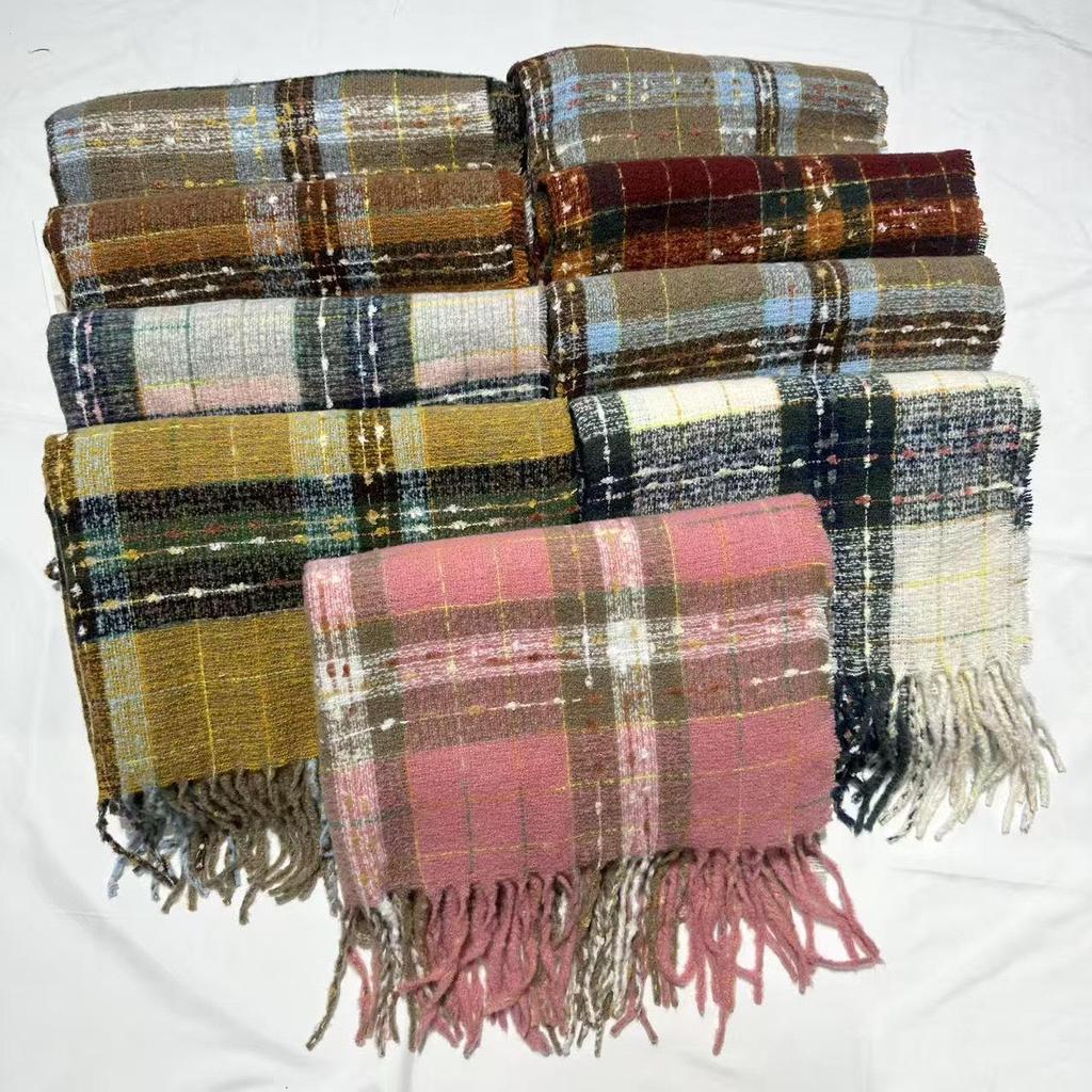 Roter Karomuster Weihnachts-Schal - Koreanischer Stil, Hochwertiges Imitat-Kaschmir