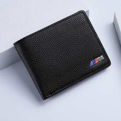 YMZD7 For M M3 M5 E46 E36 E30 E92 E87 E34 F10 E90 F30 E60 Metal Logo Luxury Leather Wallet Purse Credit Card Money Bag Accessories