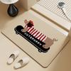 Diatomite Stone Bath Mat, Dachshund Sausage Dog Pet Themed, Super Absorbent Non-Slip Quick Dry Toilet Shower Bathroom Rug
