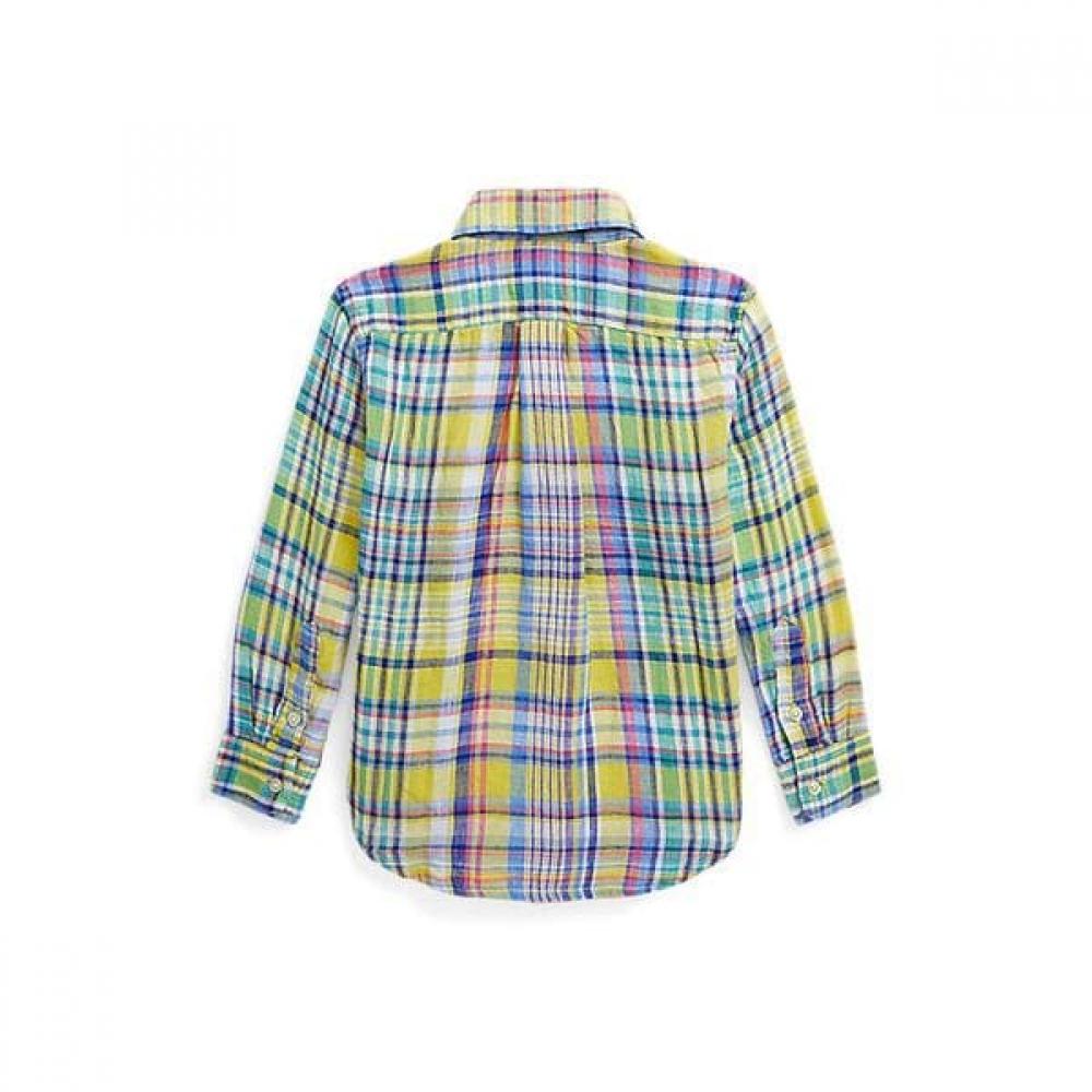 Polo Kids Plaid Linen Shirt Cwpowovt6820376999