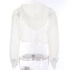 Women's Fashion Sexy Mesh Hollow Out Short Hooded Mesh Smock