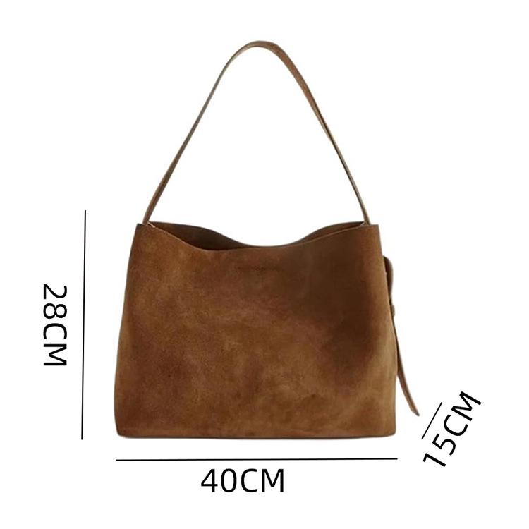Autumn 2025 Versatile Large-Capacity Suede Bucket Tote Bag