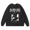 Schwergewicht 360g Gewaschener Vintage Berserk Anime Streetwear Baumwolle Pullover Hoodie Herren