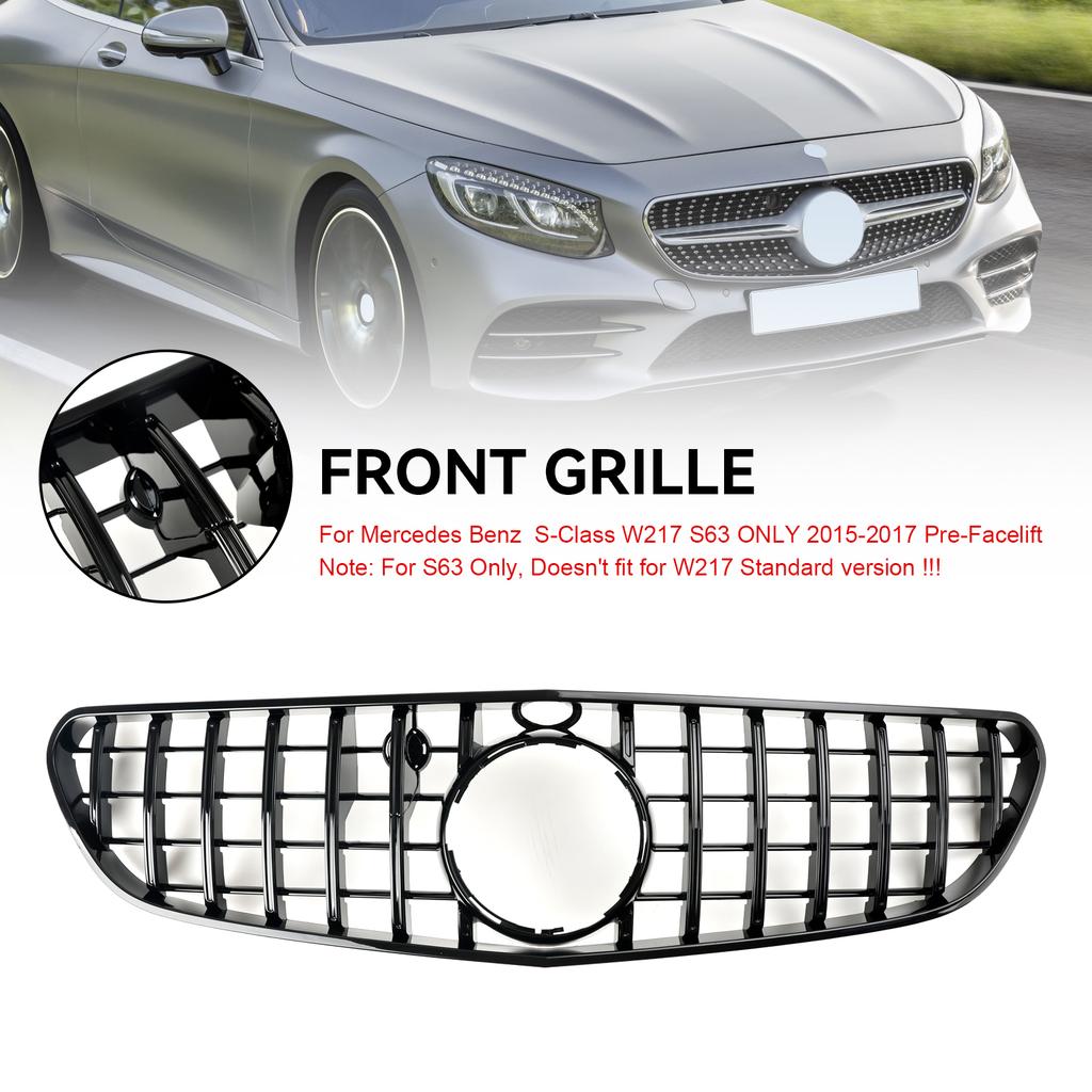 Front Bumper Grille Grill Fit Mercedes Benz W217 S63 AMG 2015-2017 Pre-Facelift