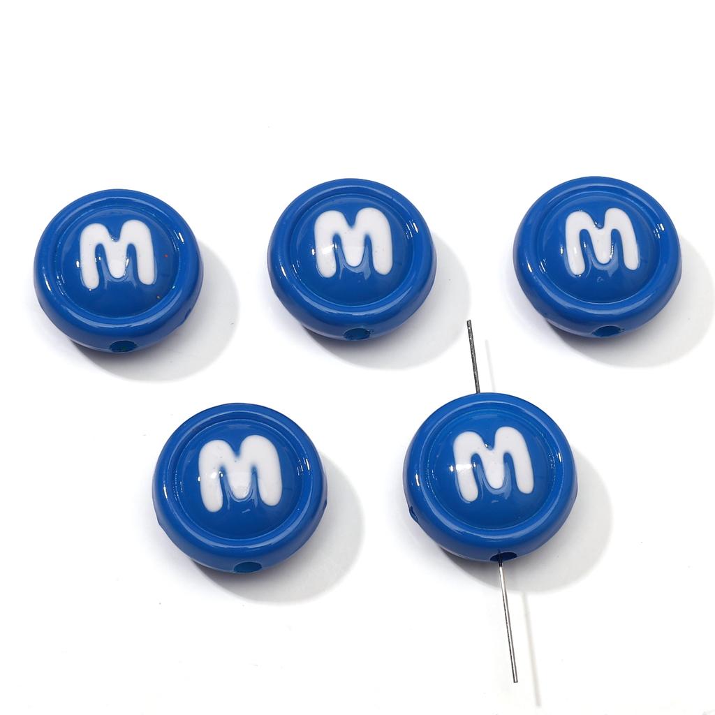 Double Sided Biscuit Charms Enamel M Drip Design for DIY Jewelry 2 or 10 Pcs