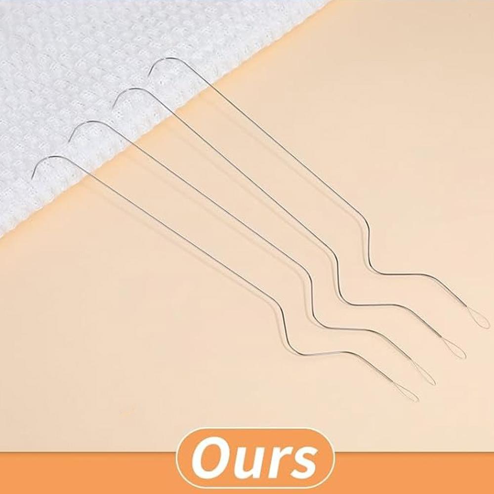 3 Pezzi Aghi Curvi per Perline Occhio Grande con Filo per Perline in Acciaio Inossidabile con 2 infila aghi per Fai da Te Braccialetti Collane Gioielli