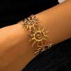 Bracelet spirale soleil couleur or style vintage, manchette élégante, jonc ouvert