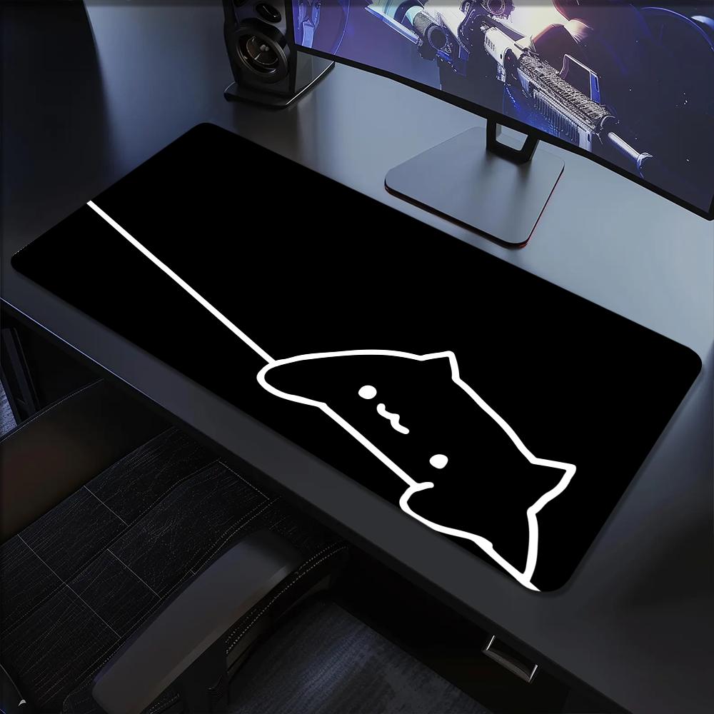 Bongo Cat with Paws In the Corner T Mouse Pad Large Desk Mat Keyboard Ergonomic Office Rubber PC Non-slip Anti-fray Home Custom