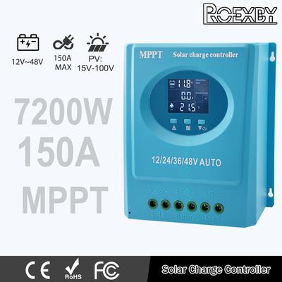 ROEXBY MPPT Solar-Laderegler 150A 100A 60A 12V-48V Auto LCD & Dual-USB-Ladung für Telefon Blei-Säure-/Lithiumbatterie