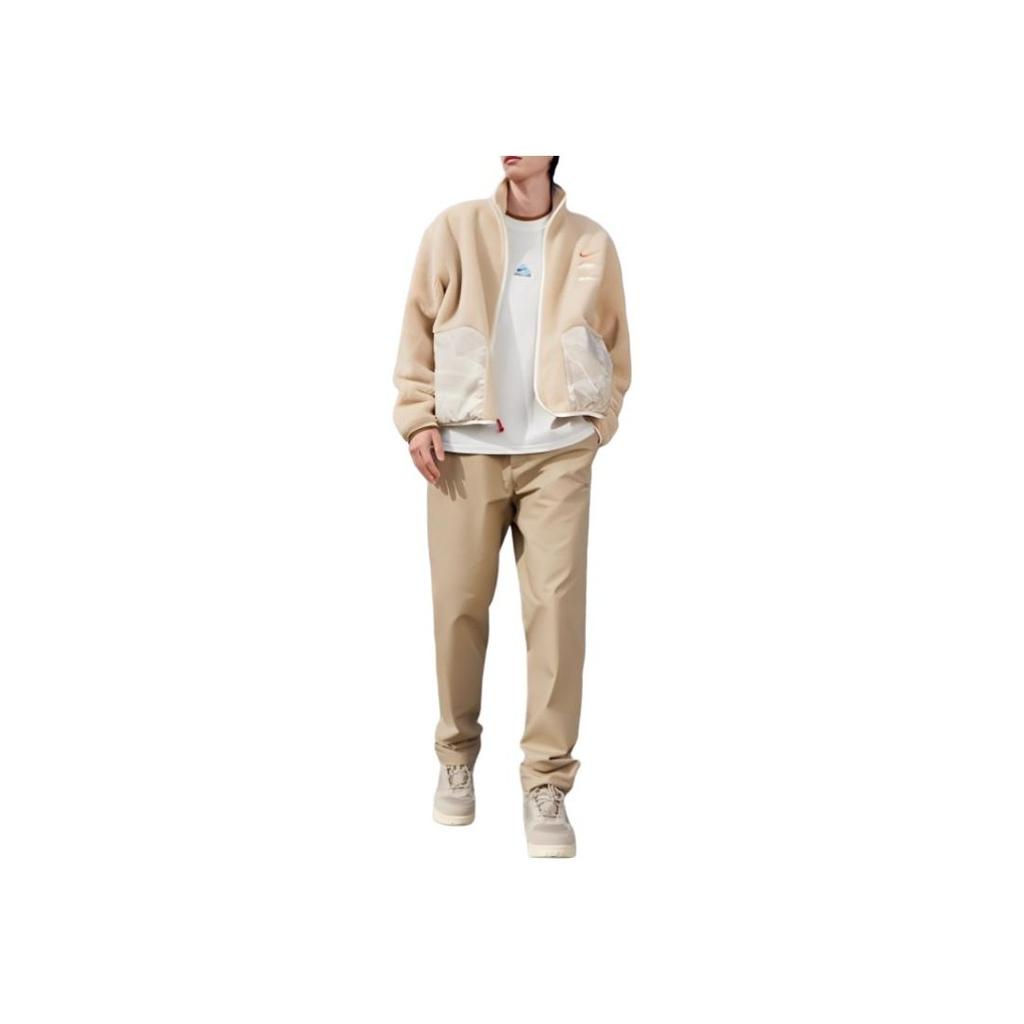 Nike FW23 Dragon Year CNY Series Color-Block Pocket Zip Fleece Jacket Men Outerwear Beach-White FZ6194-126