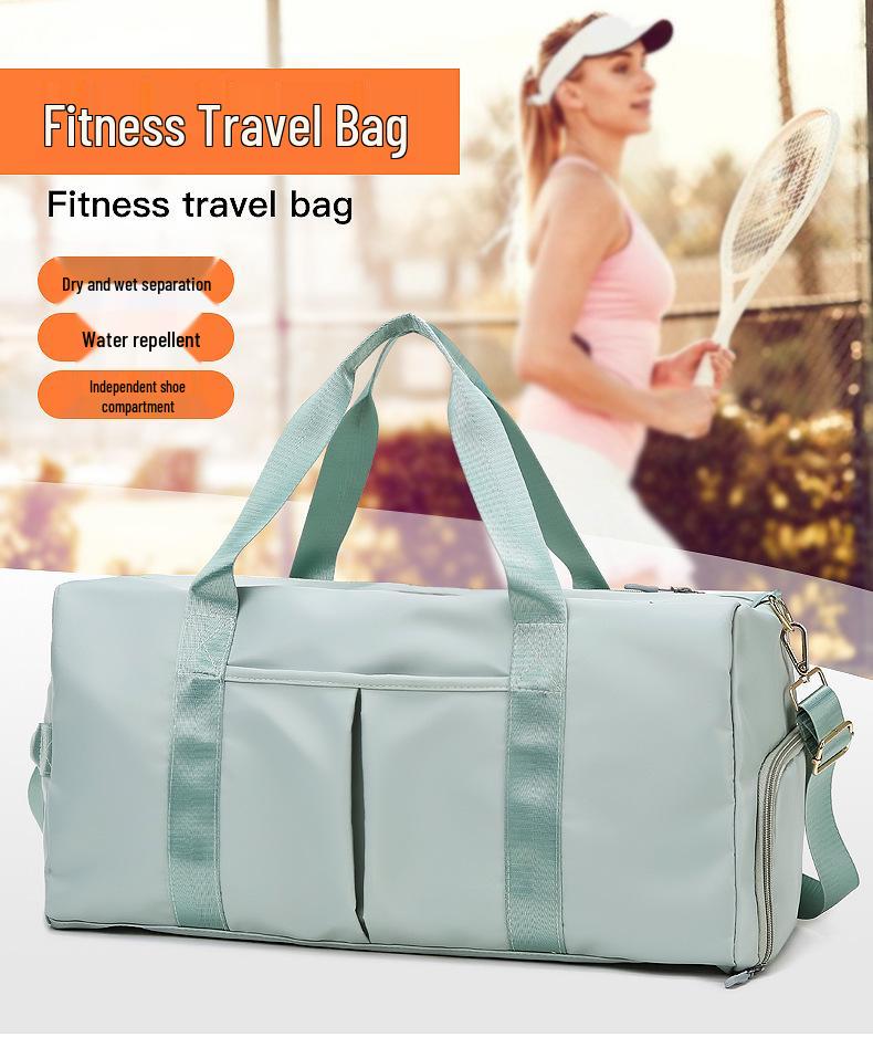 Women's Large Capacity Sports Yoga Bag with Shoe Compartment - Dry/Wet Separation, Solid Color, Ideal for Travel and Gym