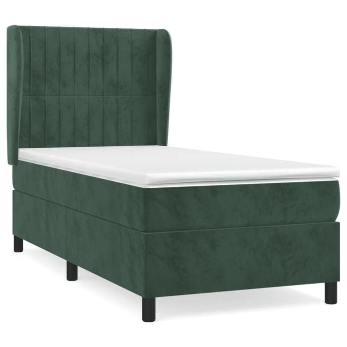 3129312 vidaXL Divan Bed with Mattress Dark Green 90x200 Cm