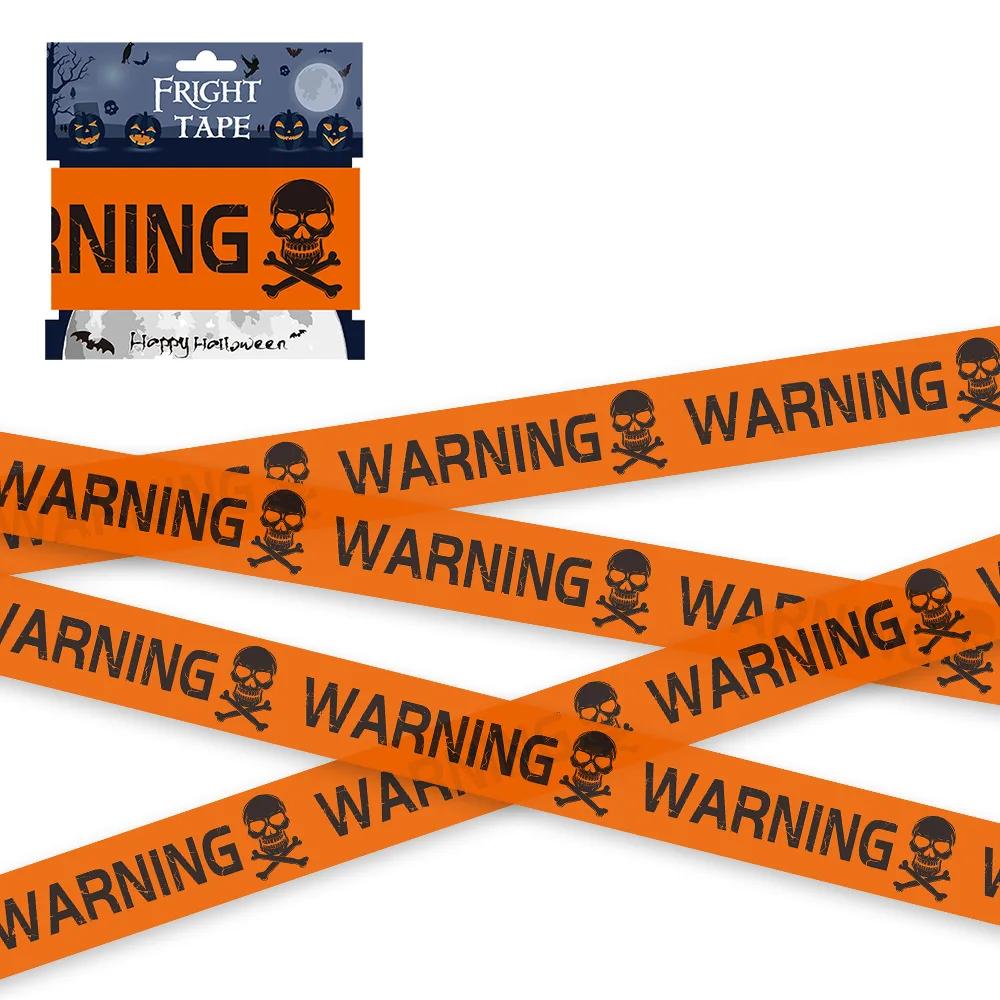 NOVÉ 1PC Halloween Rekvizity Okno Rekvizity Výstražná linka Plastová lebka Hlava Výstražná páska Známky Halloween Dekorace Balónky čarodějnic