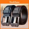 Vintage Leather Belt For Men With Alloy Pin Buckle Business Casual Geometric Style