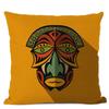 African Ethnic Tribe Totem Linen Cushion Cover Symbol Colorful Mask Printed Gallery Art Decor Pillow Case Fundas De Cojin
