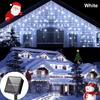 Solar Ice Strip Curtain Lights Waterproof String Lights 8 Modes Wedding Party Indoor and Outdoor Fairytale Decoration Lights
