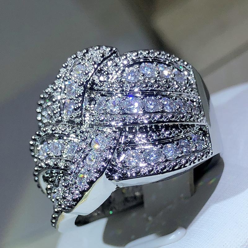 New Twinkling CZ Zircon Stone S925 Silver Color Band Rings for Women Wedding Engagement Fashion Luxury Jewelry