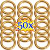 10/50 Stück Metall O-Ringe Federkarabiner für DIY Schmuck Offene Runde Karabiner Schlüsselanhänger Taschenclips Haken Hundeleinen Schnallen Verbinder