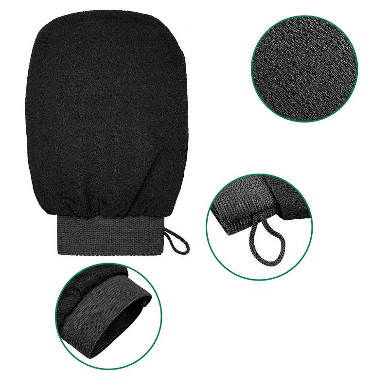 Cross All Black Exfoliating Scrubber: Dead Skin Remover & Back Scrubber Glove