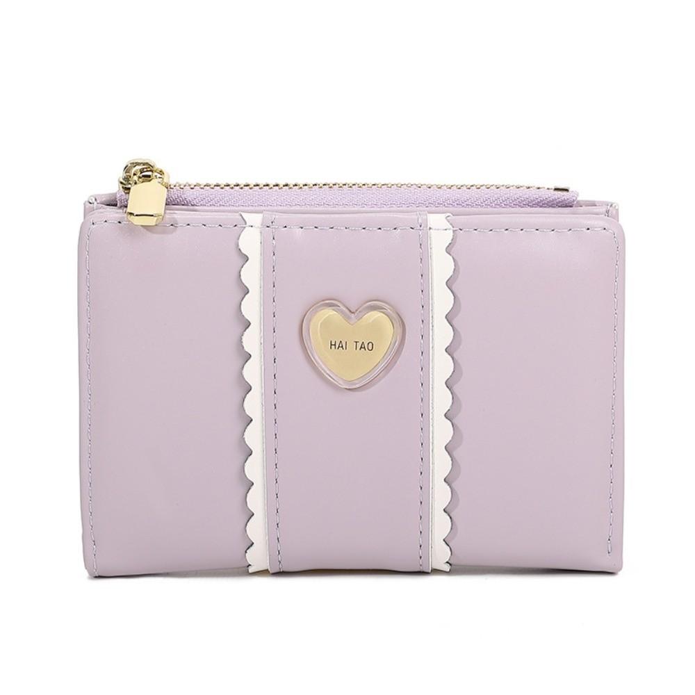 

Кошелек бифолд из искусственной кожи Элегантный держатель для банковских/ID/кредитных карт Женский короткий кошелек Для покупок фиолетовый