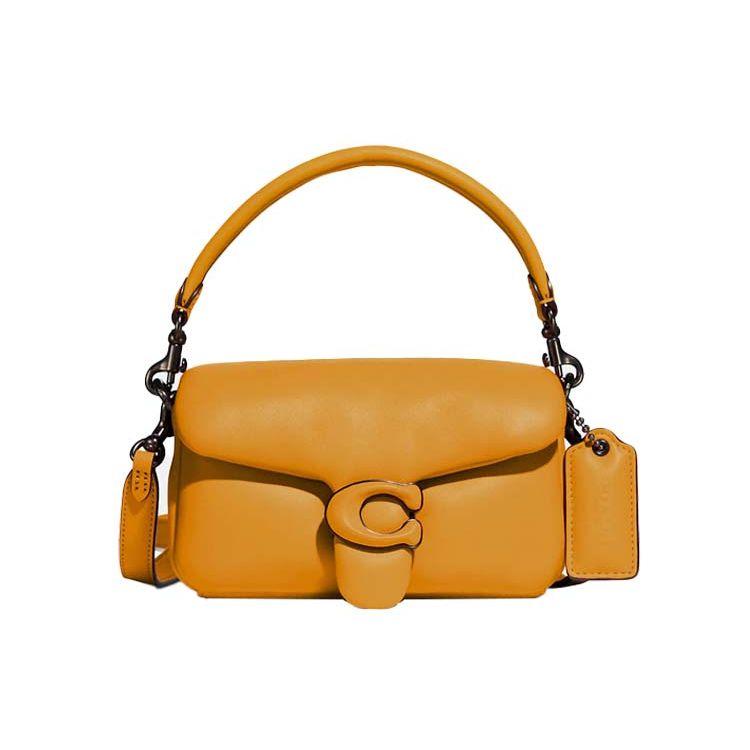 

Coach Pillow Tabby 18 Logo Leather Cloud Bag Shoulder Crossbody Small Women bags Macaron-Orange C3880-V5BUT Basic Set (Bag+Dust Bag)