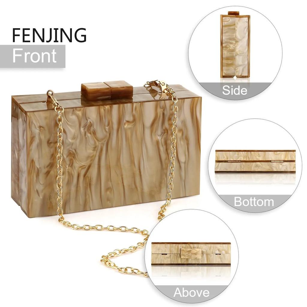 Luxury Designer Acrylic Box Handbags Glitter Rhinestones Diamond Evening Bag Wedding Party Clutch Purse Shoulder Messenger Bag