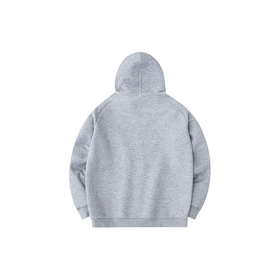 Anta Basketball Series Letter Print Cardigan Hoodie Knitted Sports Sweatshirt Men Sweatshirt Gray Flower-Gray 152411739S-1