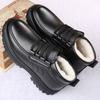 Men's Cotton Shoes Winter Velvet Thickened Warm Real Cowhide Fluff Shoes Gobang Non-slip Deodorant Work Shoes