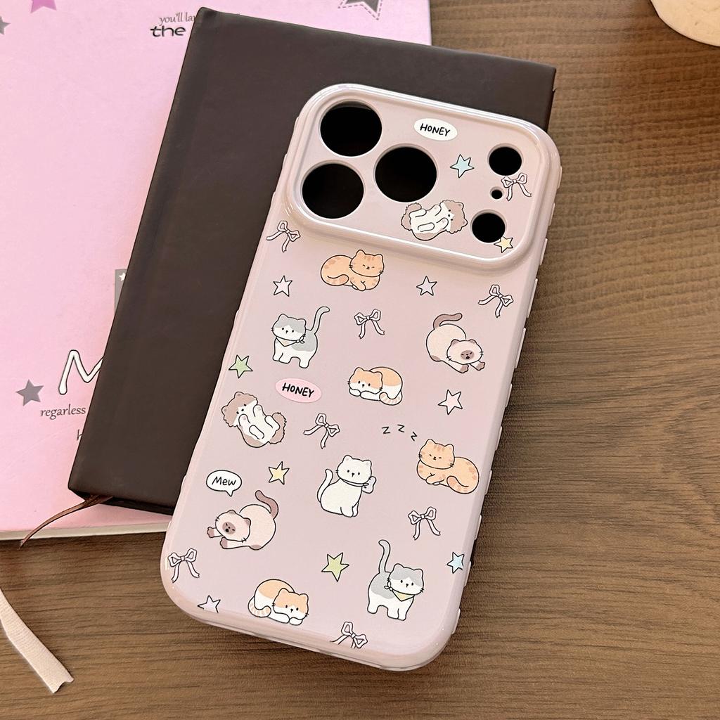 Suitable for Apple 17promax Mobile Phone Case Iphone16 Cute Cat 15 Anti-fall 13 Soft 12 Korean Style High Quality