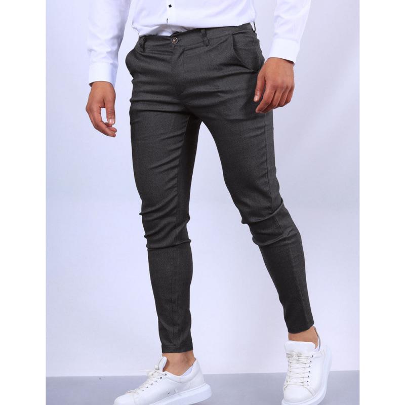Pantaloni da uomo casual da lavoro a vestibilità slim, texture europea e americana