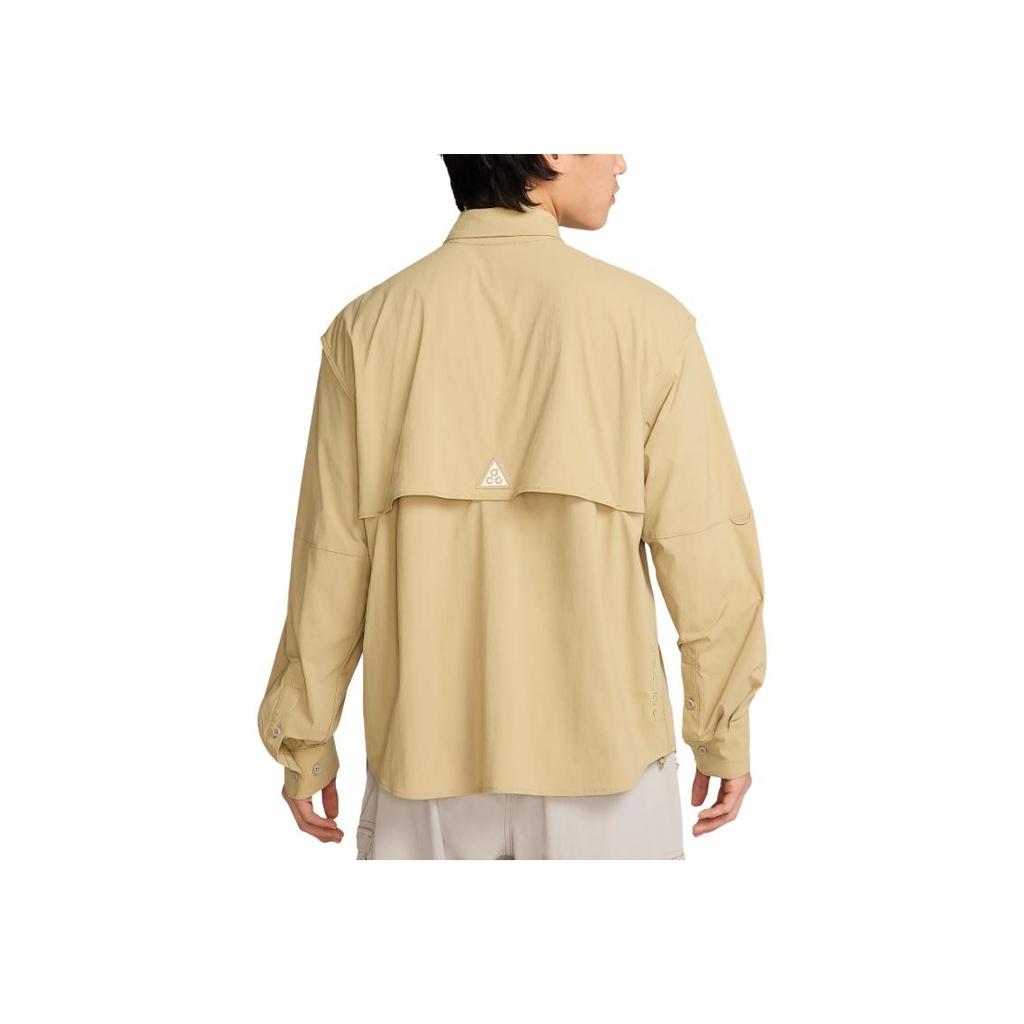 Nike ACG Series Orb Weaver Fashion Comfortable Versatile Long Sleeve Multi-Pocket Shirt Men Shirts Beige HJ2466297