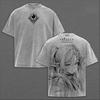 Anime Frieren Printed T-shirt For Men's Clothing Vintage Washed Oversized T Shirt Summer Casual Short Sleeve Cotton Tees Clothes