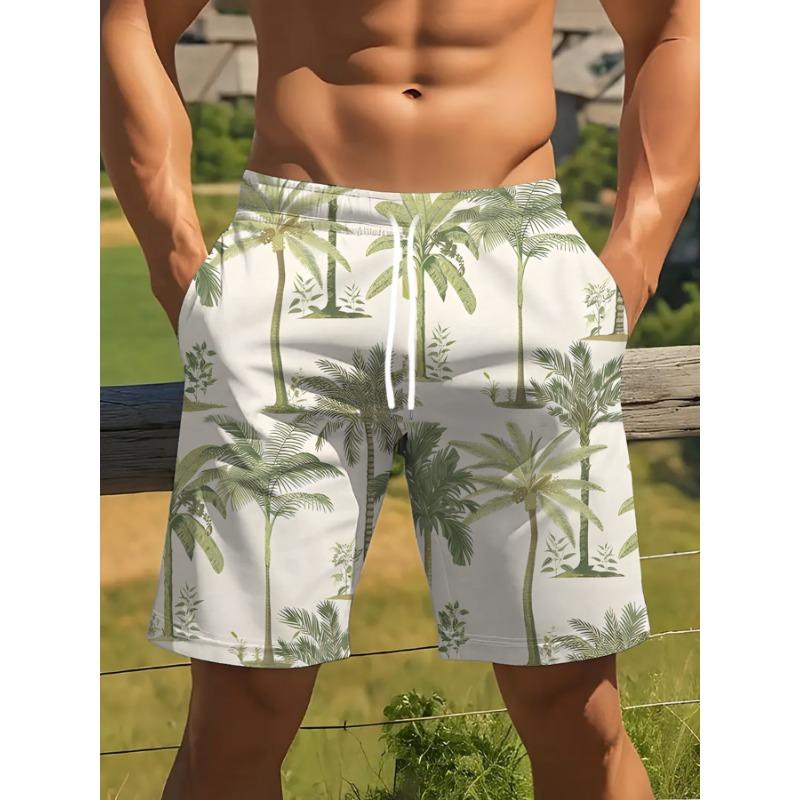 Men'S Shorts with a Fresh Style Featuring Coconut Tree Prints, Perfect for Vacations And Outings