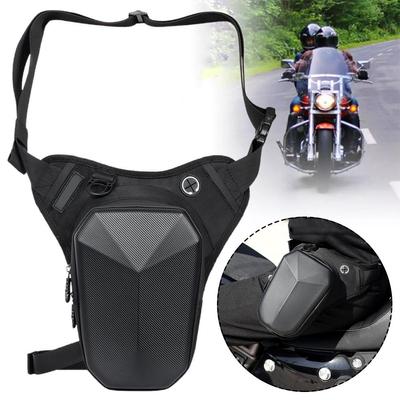 Sac de Taille Moto Imperméable Sacoche de Jambe Homme Sac Ceinture Bagage Décontracté Extérieur Moto Jambe Hanche Téléphone Banane Mobile Pu J9H6