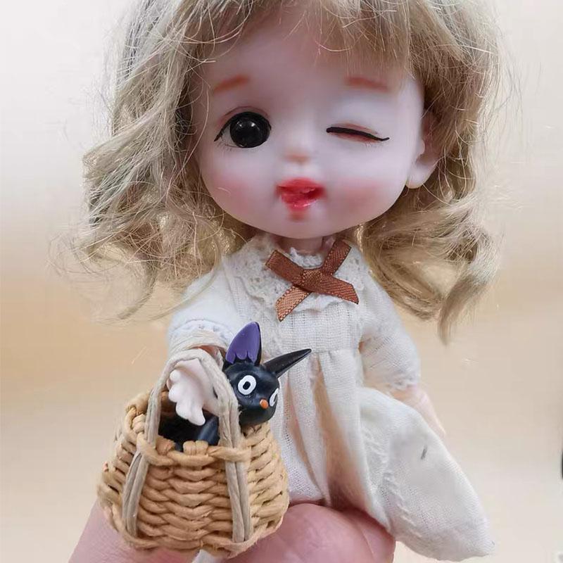 Miniature Mini Dollhouse Bouquet Basket Handmade Fashion Hand Woven Basket Diy Paper Vine Basket For Bjd Dolls/For Ob11 Dolls