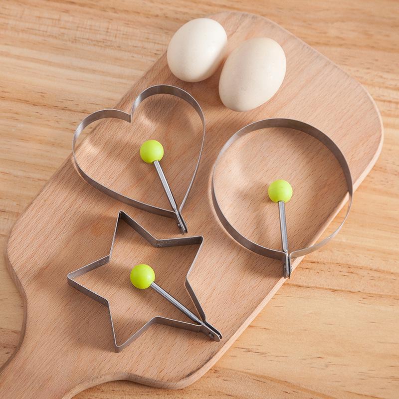 Heart-Shaped Stainless Steel Fried Egg & Rice Ball Mold Set