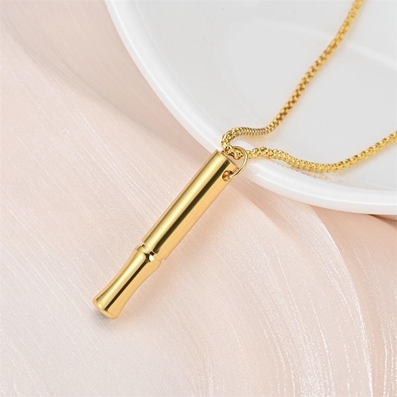 Stainless Steel Mindfulness Breathing Necklace For Women Men Relief Anxiety Pendant Stress Panic Attack Relief Meditation Tool
