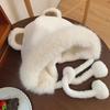 Lei Feng Hat Women's Autumn and Winter Bear Ears Plush Hat Plus Velvet Thickened Cycling Coldproof Ear Protection Hat