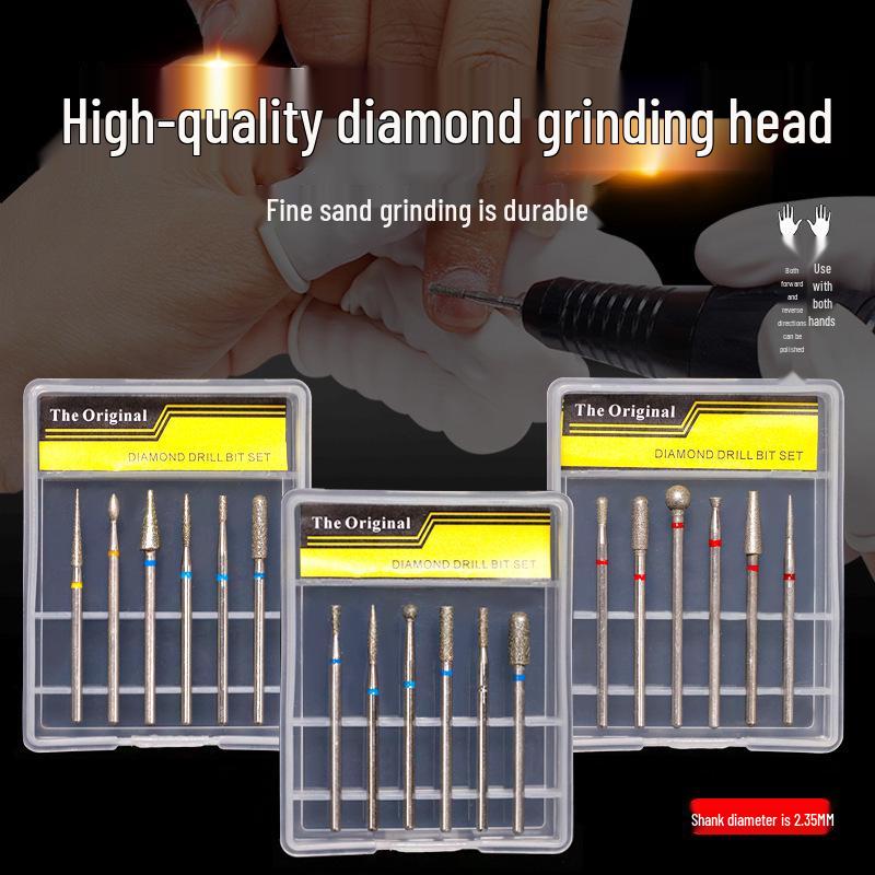 High-Quality Cuticle Remover: 6-Piece Russian Style Manicure Diamond Grinding Head Set