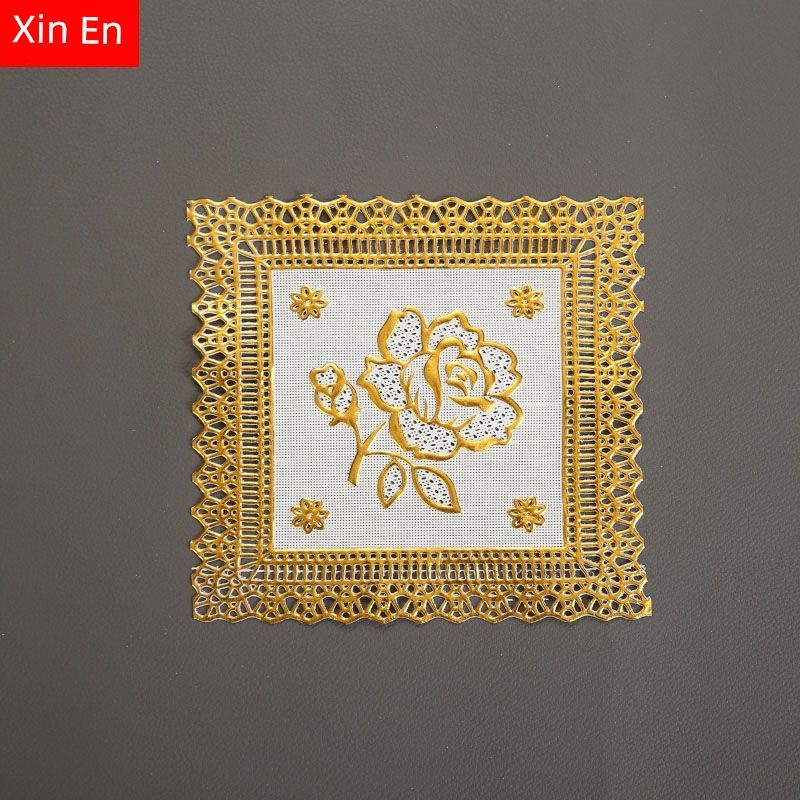 

ПВХ Золотой в Европейском Стиле Подставка KTV Бар Пепельница Подкладка Западная Кухня Круглая Подставка Под Тарелку Подставка Под Чашку Тканевая Подставка Под Вазу Square Golden 13cm roses 50 Standard