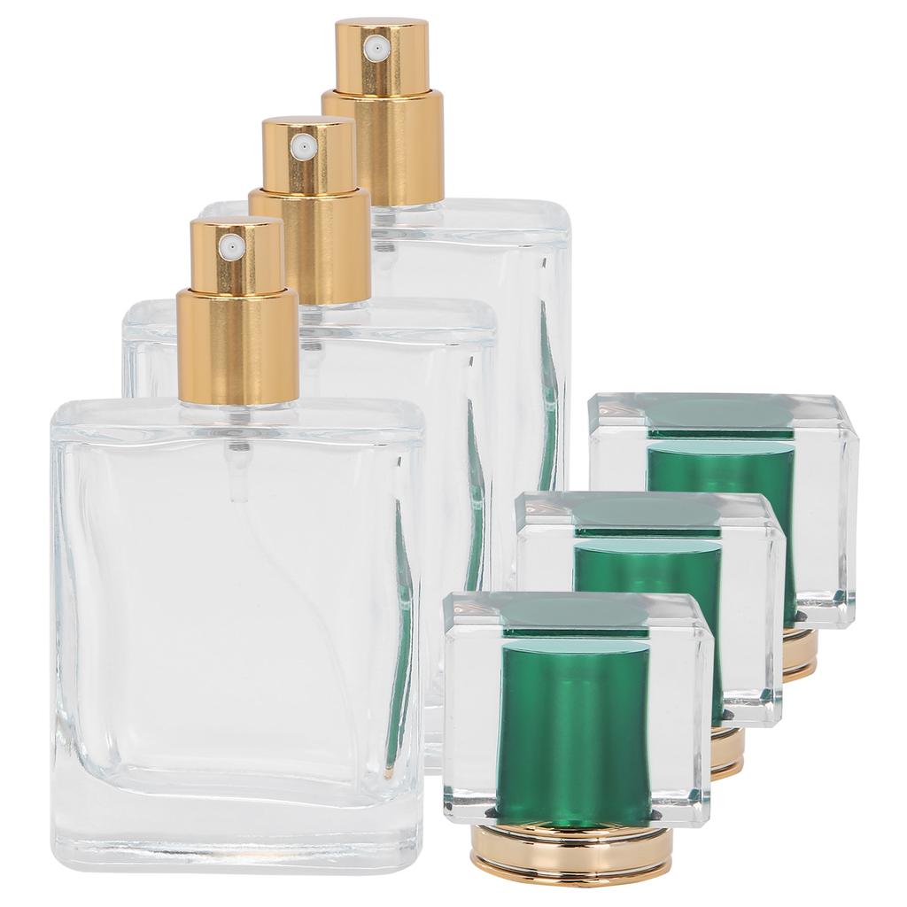 50ml Glass Perfume Bottle Refillable Perfume Atomizer Dispenser Liquid Makeup ContainerGreen