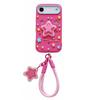 Hollow Pressable Star Silicone Phone Case with Lanyard, Stress Relief Soft Protective Cover