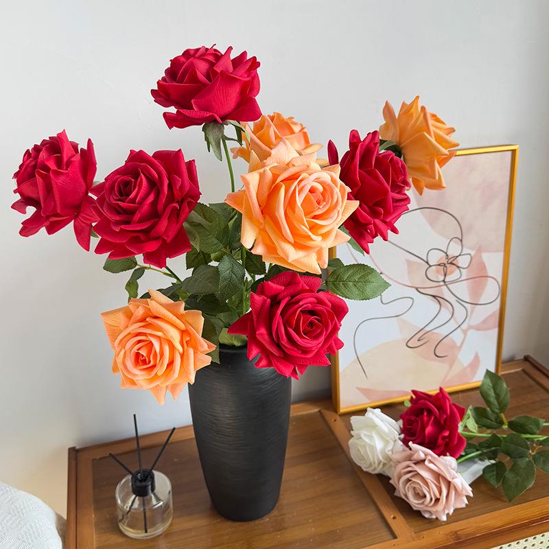 Luxury Realistic Touch Rose: Artificial Flower for Wedding, Living Room, or Dining Table Decor.