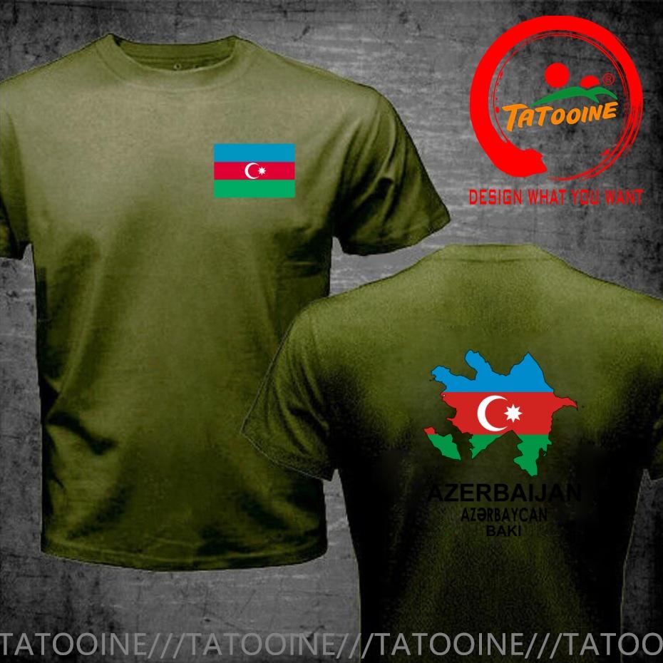 Lustiges Design Aserbaidschan Flagge Karte Shirt Unisex Mode Trendig Freizeitkleidung Stilvolle Oberteile T-Shirt Freizeit-T-Shirt Unisexs T-Shirt