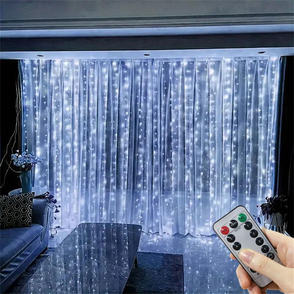 3/4/6M Festoon Christmas Home Decoration LED Curtain Lights Fairy Garland on The Window USB 8 Modes Light String Wedding Party