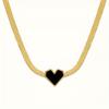 1 gold heart-shaped pendant snake chain necklace - Fashion party jewelry
