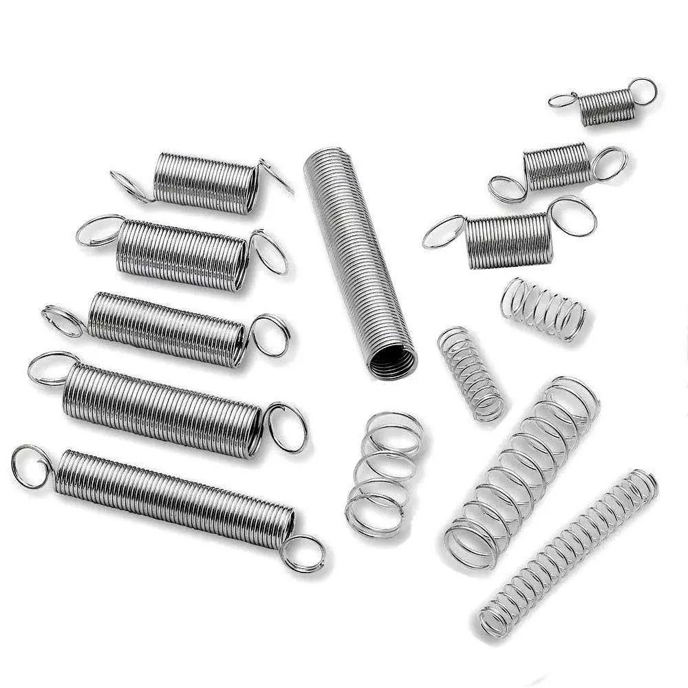 200pcs 200 Pieces Spring Assortment Set Clear PP Plastic Box 20 Sizes Compression Springs Sturdy Storage Box Portable Box