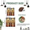 Christmas Religious Print Curtains Pole Bag Bedroom Living Room Decoration Home Curtain Polyester Ideal For Sitting