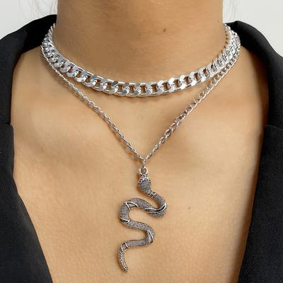 Klassischer Herren- und Damenschmuck, schlichter goldener Schlangenschmuck, lässige Persönlichkeitshalskette
