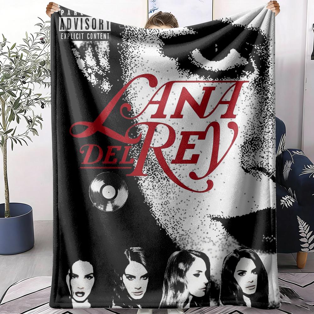 Popular Singer L-Lana Del Rey Throw Soft Flannel Throw Summer Blanket Lightweight Cozy Nap Blanket for Sofa Bed Travel